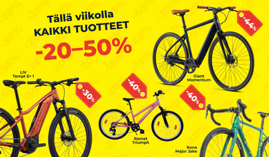 Velomarketin kesän alennusviikko 11.-31.  elokuuta 2025