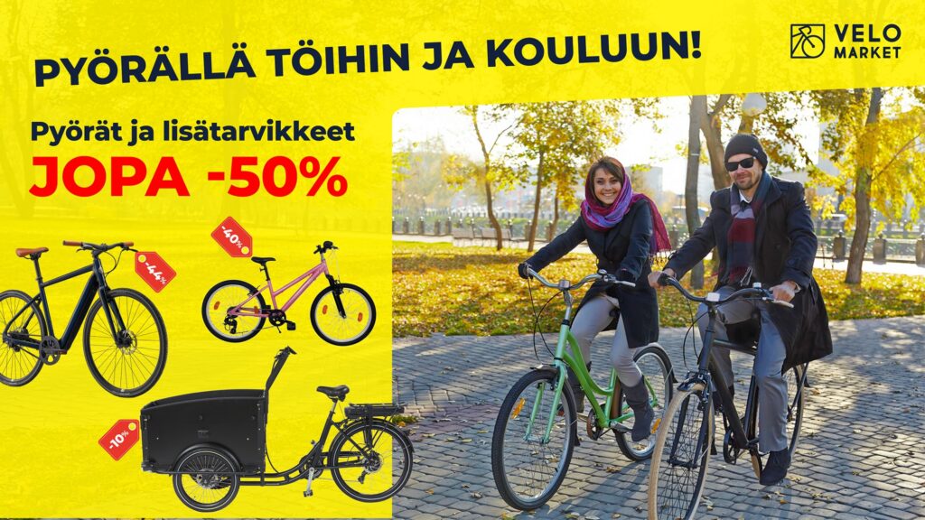 PYÖRÄLLÄ TÖIHIN JA KOULUUN! Pyörät ja liätarvikeet jopa -50%